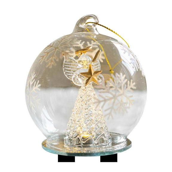 Glowing Glass Angel Christmas Table LED Lighted Desktop Ornament For Holiday Atmosphere & Photo Prop Transformer Ornament Clues Ornament Ornament Christmas Decorations Glass Christmas Ornament