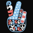 thumbnail image 2 of Junior's Lost Gods Peace Love USA  Cowl Neck Sweatshirt, 2 of 4