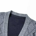 thumbnail image 6 of ZUKMRJPC Men's V-Neck Cardigan Sweater Vintage Plaid Button up Long Sleeve Knitted Sweaters Lightweight Solid Color Outwear with Pockets, 6 of 7
