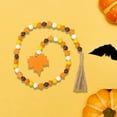 thumbnail image 2 of nvzhuang Fall Wooden Bead Garland with Tassel and Maple Leaf Pumpkin Tag, Thanksgiving Tiered Tray Decor Hanging Ornaments, 2 of 9