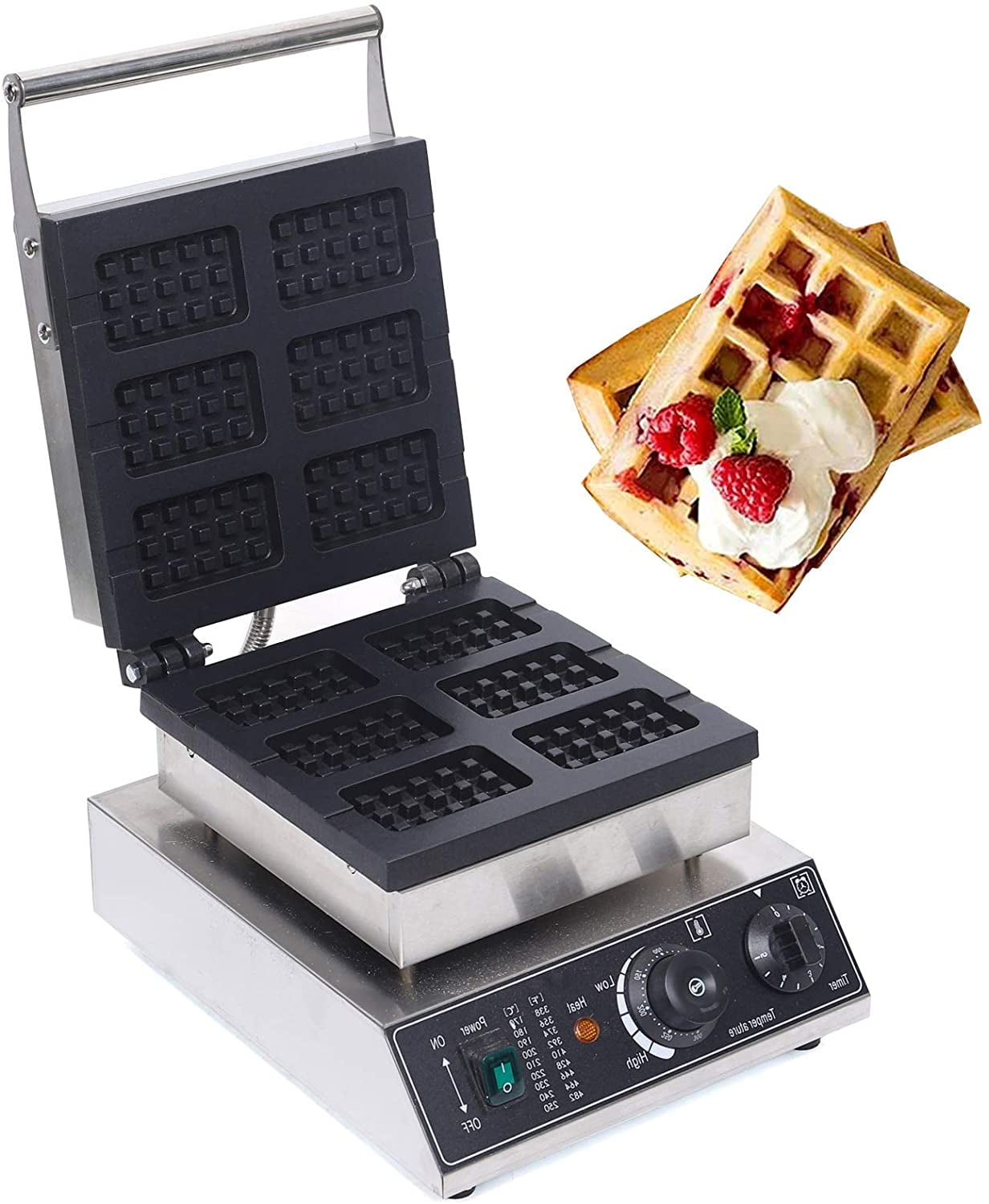Rotating Nonstick Electric 4pcs Honeycomb Waffle Pop Maker Baker Machine Iron 