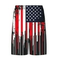 thumbnail image 4 of cllios 4th of July Men's Swim Trunks 7 Inch with Compression Liner 2 in 1 Swim Shorts Stretch Quick Dry Bathing Suits with Pockets Distressed Red White and Blue Printed Board Shorts, 4 of 6