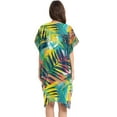 thumbnail image 3 of Beach Vacation Clothes Kimono Cardigan Loose Swimsuit Cover Up for Women Hand Painted Tropical Leaf S, 3 of 6