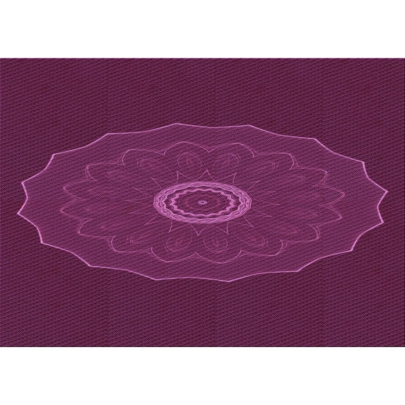 Ahgly Company Indoor Rectangle Patterned Medium Violet Red Pink Area Rugs, 4' x 6'
