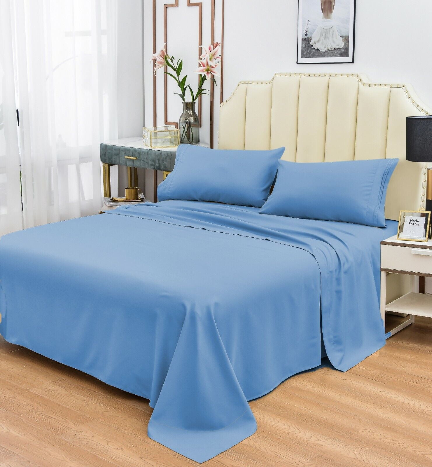 Home Goods Luxury Bamboo Sheet Set Soft Hypoallergenic Deep Pocket 4 Pc Set