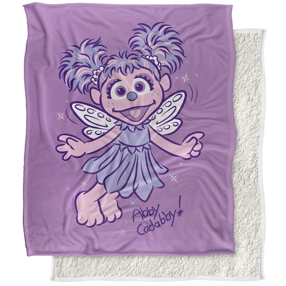 Sesame Street Blanket, 50"x60", Simple Abby Silky Touch Sherpa Back Super Soft Throw Blanket