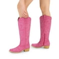 thumbnail image 6 of DREAM PAIRS Women's Embroidered Western Cowboy Boots, Knee High Cowgirl Style with Chunky Heel & Side Zipper, Comfortable Pull-On Fit, 6 of 6