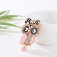 thumbnail image 1 of Queilt 1 Ornaments Beautiful Owl Rhinestone Key Chain Crystal Purse Keychain Bag Key（pink）, 1 of 5