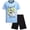 Blue/Black Legend, variant on Boys Pajama Set Crewneck Boys Sleep Shirt and Pajama Shorts Sleepwear Set 2 Piece