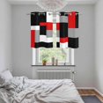 thumbnail image 5 of Red Black Grey Geometric Kitchen Curtains Small Short 39 Inch Length, Modern Abstract Art Luxury Grommet Top Bedroom Living Room Curtains, Light Filtering Cafe Curtain Drapes 2 Panels Set 55''x39'', 5 of 9
