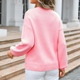 thumbnail image 4 of Valentine's Day Sweaters For Women Funny Bow Printed Loose Fit Long Sleeve Crew Neck Sweatshirt Casual Winter Soft Warm Knit Holiday Pullover Tops Pink M, 4 of 8