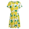 thumbnail image 4 of Lemon Print Sundress Short Sleeve Dress Summer Women Clothes Dress for Women Dresses, 4 of 7