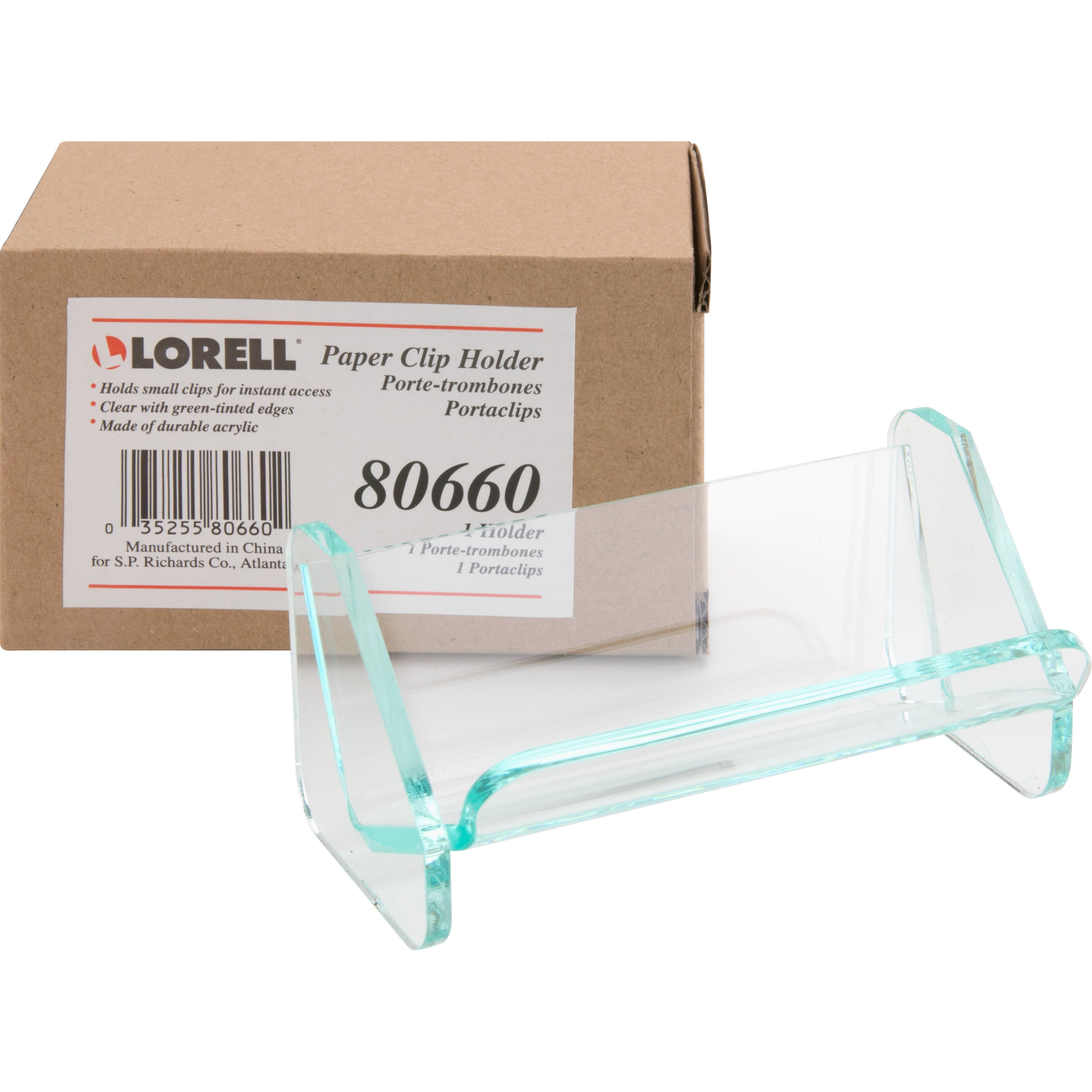 Lorell Acrylic Paper Clip Holder Acrylic 1 Each Green