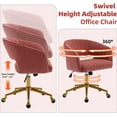 thumbnail image 5 of Westice Home Office Desk Chairs, Velvet Rolling Chair, Height Adjustable Swivel Vanity Chair, Ergonomic Chair for Study, Living Room Computer Room, Red, 5 of 9