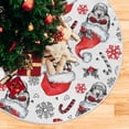thumbnail image 5 of FMSHPON Snowflake Santa Xmas Tree Xmas Christmas Tree Skirt Stand Mat for Holiday Party Decoration Indoor Outdoor 36 inches, 5 of 6