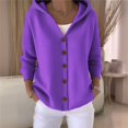 thumbnail image 3 of Womens Button Down Hooded Cardigan Sweaters, Knit Hoodie Coat Jacket, Soft and Comfortable XL, 3 of 5