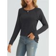 thumbnail image 5 of Long Sleeve Shirts for Women Fall Outfit Fashion Casual T Shirt Round Neck Basic Loose Tunic Tops, 5 of 6