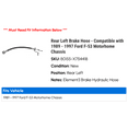 thumbnail image 2 of Rear Left Brake Hose - Compatible with 1989 - 1997 Ford F-53 Motorhome Chassis 1990 1991 1992 1993 1994 1995 1996, 2 of 2