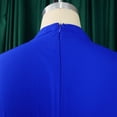 thumbnail image 6 of AURA Plus Size Women Winter Half High Collar Long Sleeve Waist Belt Swing Midi Dress Elegant Slim Fit Gown, 6 of 10
