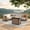 Beige, variant on Alpha Joy 5 Pieces HDPE Outdoor Patio Furniture Set with Fire Pit Table, Black Frame