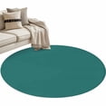thumbnail image 2 of Dark Blue Round Area Rug 3.3 FT, Non Slip Small Entryway Kitchen Mat, Rustic Dark Green Solid Color Modern Art Washable Soft Circular Rug Non-Shedding Door Mat for Bathroom Playroom Kids Room, 2 of 9