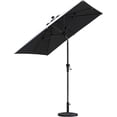 thumbnail image 4 of PURPLE LEAF 6.5' x 6.5' Square Outdoor Table Umbrella with Crank and Tilt, Aluminum Frame Patio Market Sun Umbrella, 8 Sturdy Ribs, Gray, 4 of 9