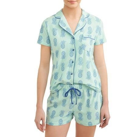 X-large Sleep Short - JV Apparel Women's and Women's Plus Knit 2-Piece Short Sleep Set with Collar