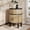 Oak, variant on Fluted Round End Table with Storage, Mid-Century Modern Side Table with Charging Station, Small Wood Nightstand Bedside Table for Small Space Sofa Couch Bedroom Living Room (Oak)