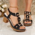 thumbnail image 4 of DAFEI Sandales pour Femmes à Talons Hauts Épais, à Bout Ouvert, à Talon Bloc, Robe, Fête Nuptiale, Chaussures de Mariage, 4 of 7