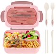 thumbnail image 1 of Fiambrera para adultos, fiambrera Bento para niños de 1200 ml con 3 compartimentos, fiambrera Bento a prueba de fugas con utensilios, 1 of 5
