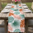 thumbnail image 6 of Table Runners 120 Inches Long Dress Scarves, Turquoise Orange Palm Leaves Farmhouse Coffee/Dining/Kitchen Table Decor Table Runner for Living Room, Tropical Botanical Summer 13x120 Inch, 6 of 9