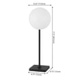 thumbnail image 6 of JONATHAN Y Allie 17.5" Modern Minimalist Indoor/Outdoor Metal Globe Rechargeable/Cordless Dimmable Integrated LED Table Lamp with Touch Sensor, Black (Set of 2), JYL7167B-SET2, 6 of 7