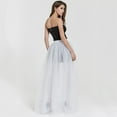 thumbnail image 3 of SWSMCLT Women's Tulle Skirt Tutu Overskirt Maxi Overlay Elastic Waist Bubble Skirt Long Skirt Floor Length Wedding Bridal High Waist Sheer Summer White Small-X-Large, 3 of 4