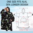thumbnail image 4 of Oversized Wearable Blanket Hoodie,Halloween Skeleton Ghost Pattern Sherpa Blanket Hoodie with Super Pockets,Super Warm Fuzzy Pullover for Women & Men, 4 of 6