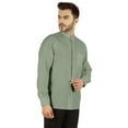 thumbnail image 3 of Bestman Solid Button-Down Shirt For Mens Chinese Collar Front Placket Formal Shirts, 3 of 7