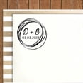 thumbnail image 2 of Printtoo Self Inking Custom Rubber Stamp Round Scribble Save The Date Personalized Stamper Gift Idea-Blue, 2 of 4