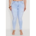 thumbnail image 4 of Womens Plus Size WAX High Waisted Distressed Skinny Jeans, 4 of 5