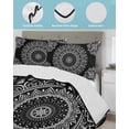 thumbnail image 4 of Black Boho Full Size Down Alternative Comforter, Lightweight Comforter Quilt Bedding Set with Pillow Shams Retro Farmhouse Neutral Abstract Geometric All Seasons Bed Comforter Duvet Insert 78"x90", 4 of 7
