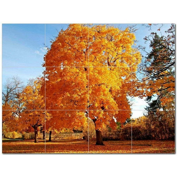 Trees Leaves Ceramic Tile Mural Kitchen Backsplash Bathroom Shower 406050-S43