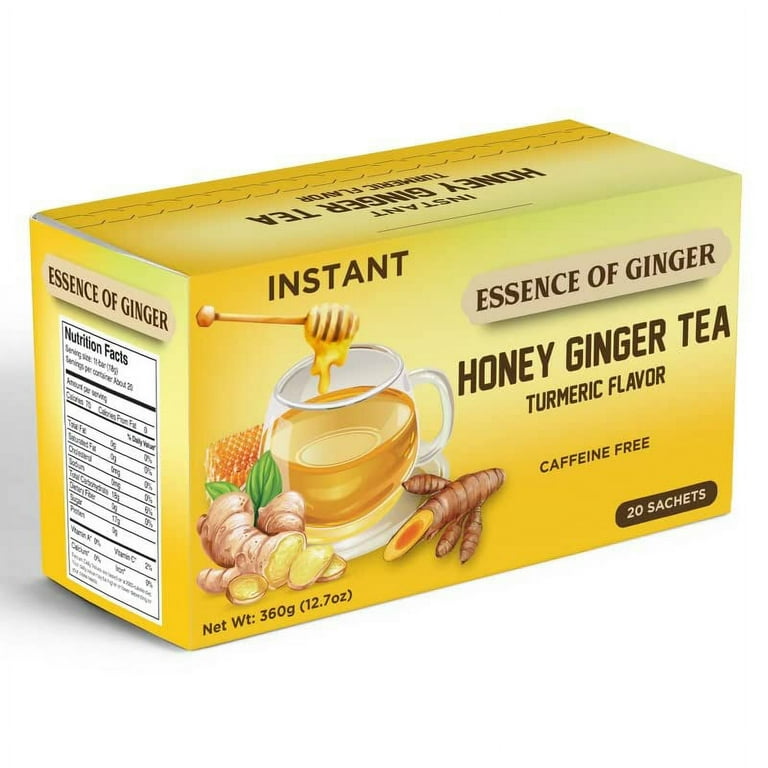 Essence Of Ginger Natural Honey Ginger Turmeric Tea, 20 Packets