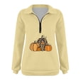 thumbnail image 4 of DeHolifer Womens Oversized Sweatshirts Hoodies Half Zip Pullover Halloween Print Fall Fashion Outfits 2023 Y2k Clothes Yellow M, 4 of 4