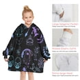 thumbnail image 6 of Black Halloween Ghost Spider Pattern Blanket Hoodies for Kids 6-13YR Oversize Wearable Blanket Hoodies for Boys Girls Teens, 6 of 7