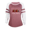 thumbnail image 3 of Hauts de Sortie pour Femmes T-Shirt à Col Rond à Imprimé Patchwork T-Shirt Décontracté de Noël Blouse Hauts Chandail Surdimensionné pour Femmes en Liquidation, 3 of 6
