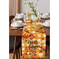 thumbnail image 2 of Table Runners 36 Inches Long Dress Scarves, Orange Pumpkins Farmhouse Kitchen/Dining Table Runner, Short Coffee Tablerunners, Farmhouse Plaid Watercolor Botanical 13x36 Inch, 2 of 7