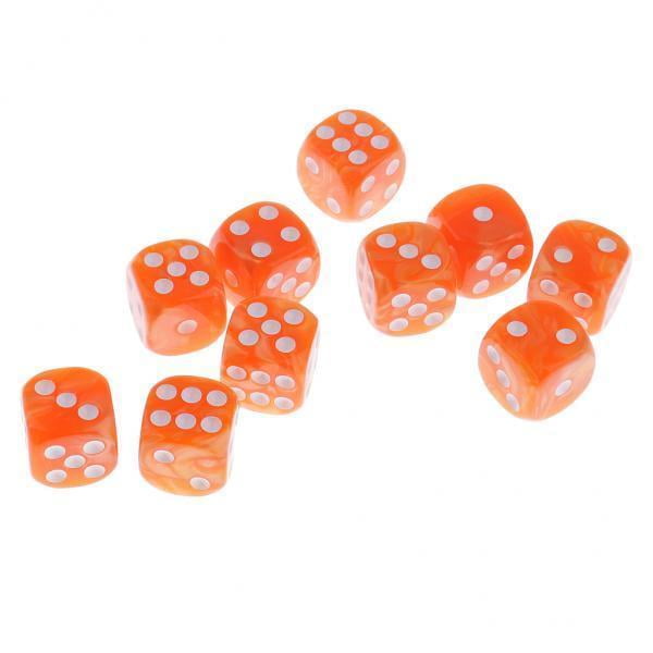 6x10 piezas plástico dados digitales de 6 lados D6 para el juego de mesa de barra de fiesta naranja 5 piezas