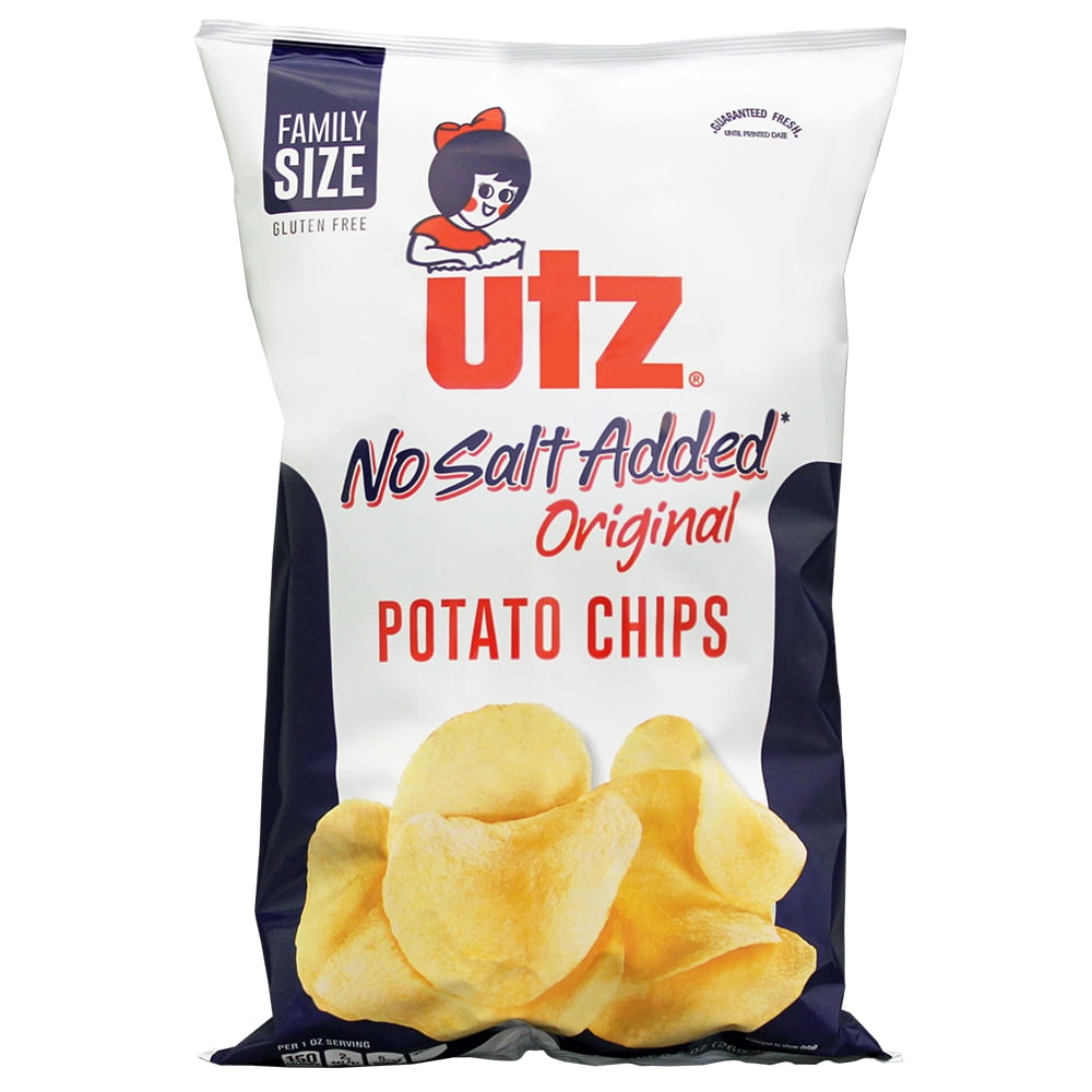 Utz No Salt Added Original Potato Chips, 9.5 Oz.