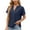Navy, variant on Elainilye Fashion Summer Tops for Women 2024 Trendy V-Neck Hollow Out Recreational Short Sleeve Tops Blouse,Blue
