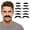 Black, variant on Austok 12 Pcs Faux Mustache Self Adhesive 6 Designs Novelty Hairy Beard Costume Facial Hair for Party Supplies Decorations Suitable for Any Age