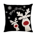 thumbnail image 4 of Juego de 4 fundas de almohada navideñas, 45x45cm, granja navideña decorativa, 4 of 4