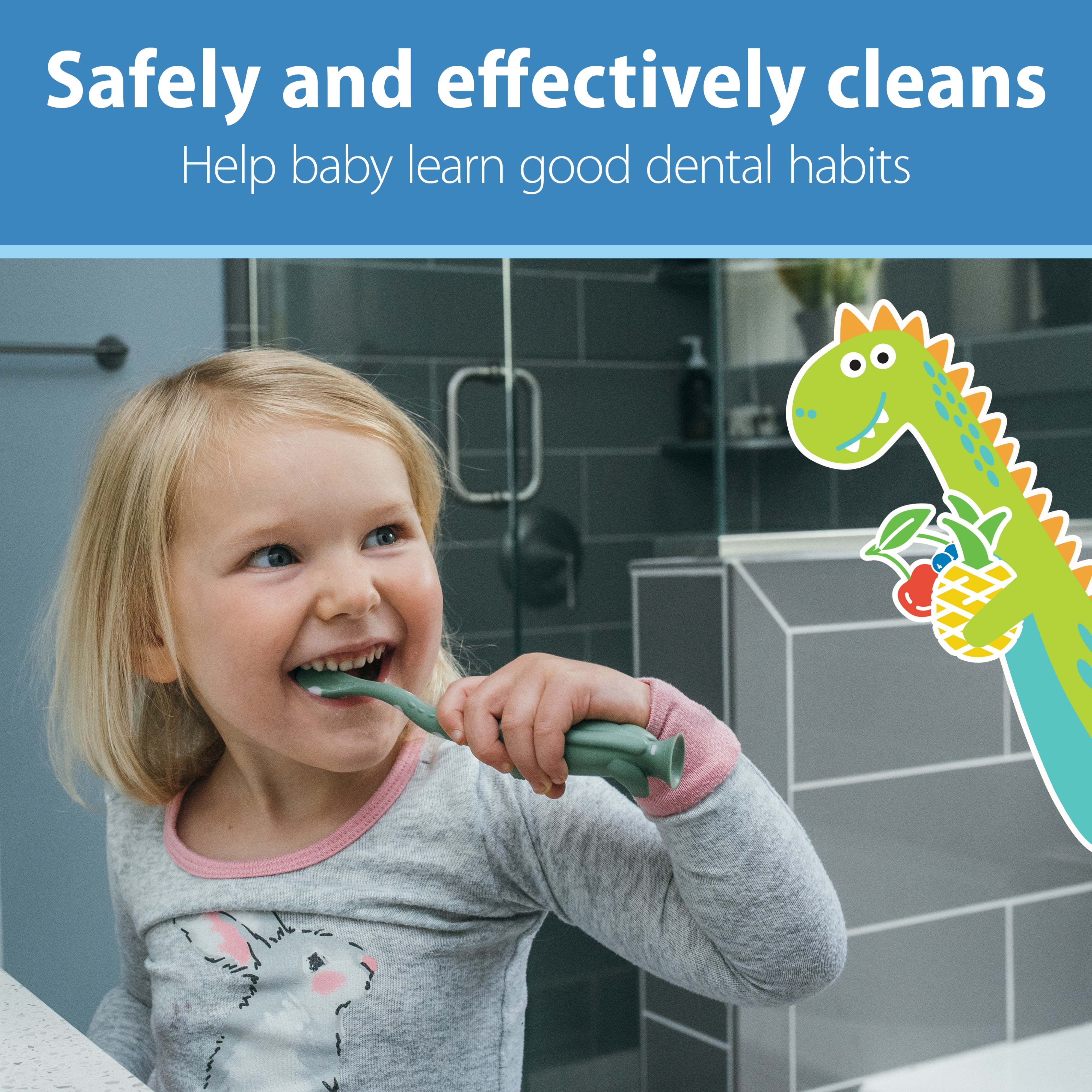 Dr. Brown's Fluoride-Free Baby Toothpaste, Mixed Fruit, 1.4oz, 0-3 Years, 3-Pack